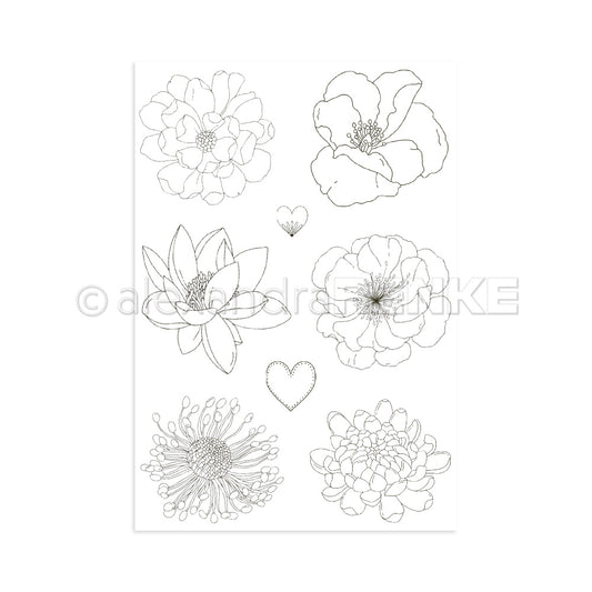 Clear Stamp 'Sechs Blumen'