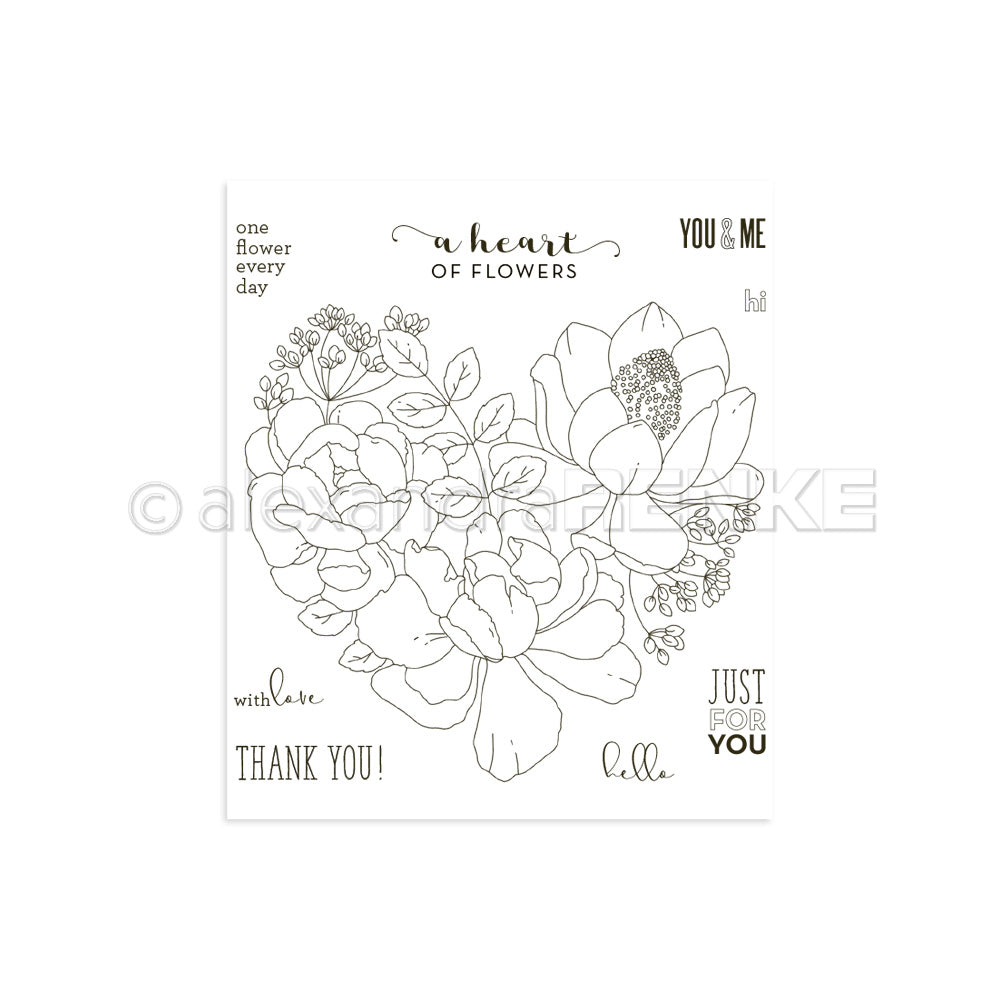 Clear Stamp 'Heart of flowers'