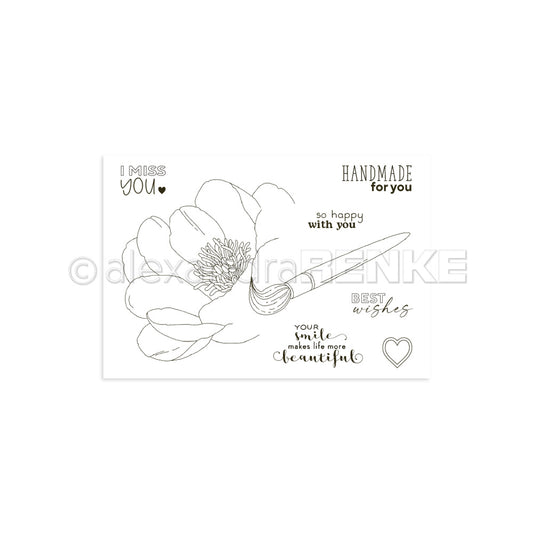 Clear Stamp 'Pinsel malt Blüte'
