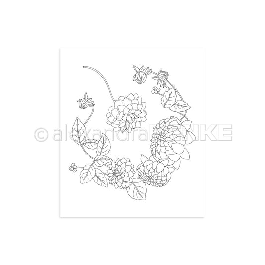 Clear Stamp 'Dahlia and Wreath'