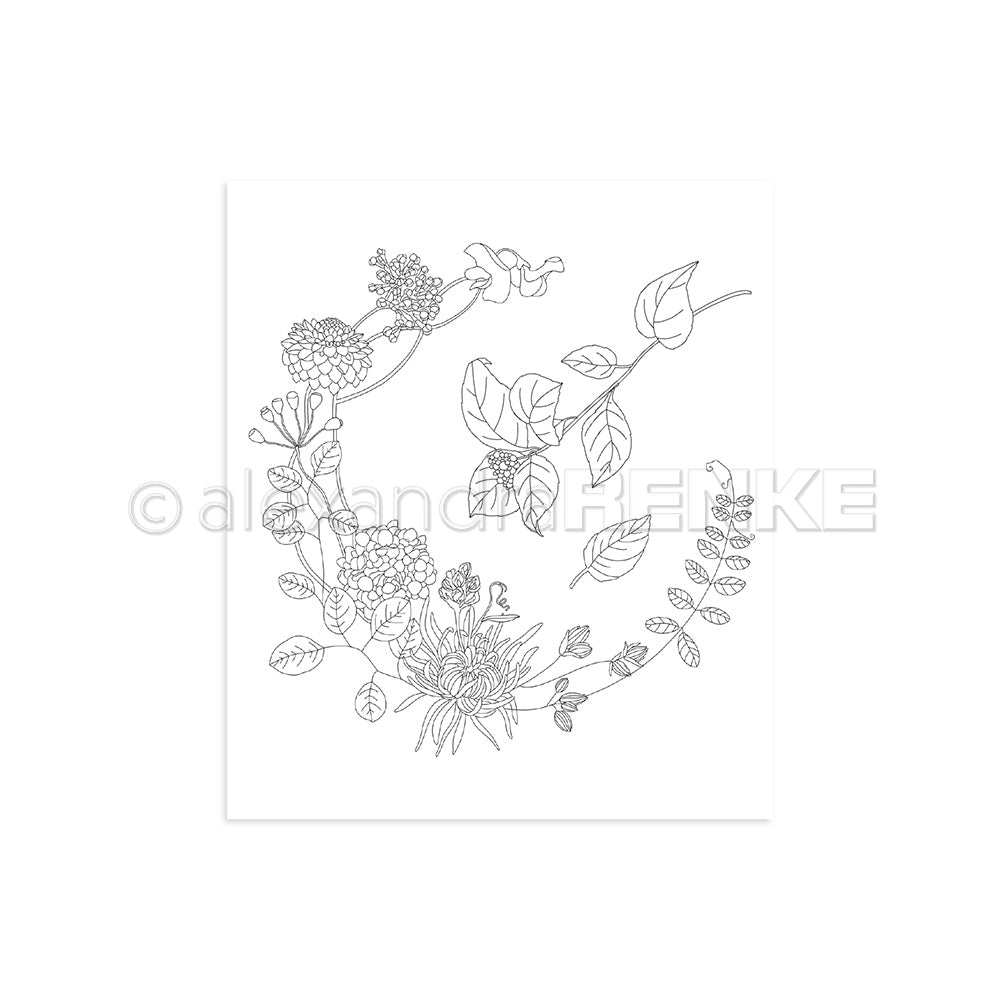 Clear Stamp 'Mixed Floral Wreath'