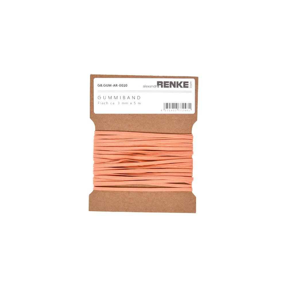 Rubber band flat 3 mm 'Coral'