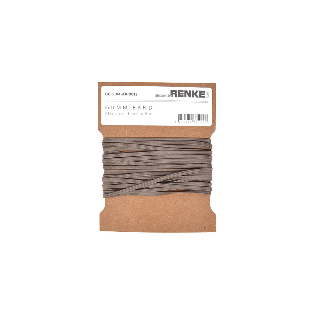Rubber band flat 3 mm 'Brown'