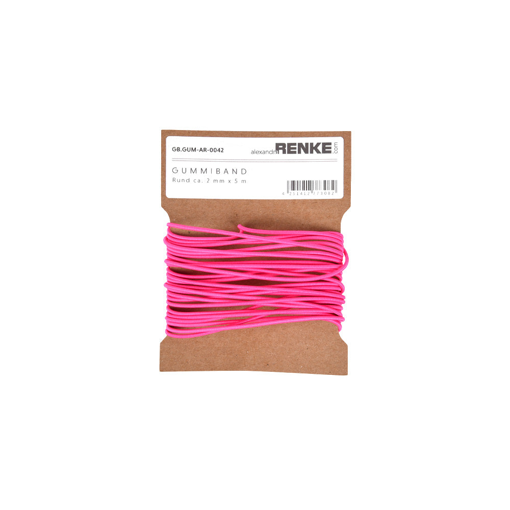 Rubber band round 2 mm 'Neon Pink'