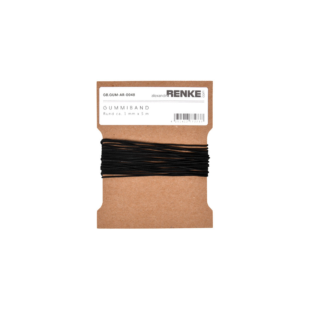 Rubber band round 1 mm 'Black'