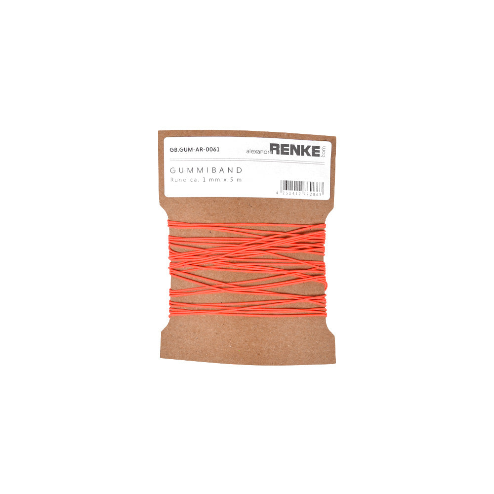 Rubber band round 1 mm 'Neon Orange'