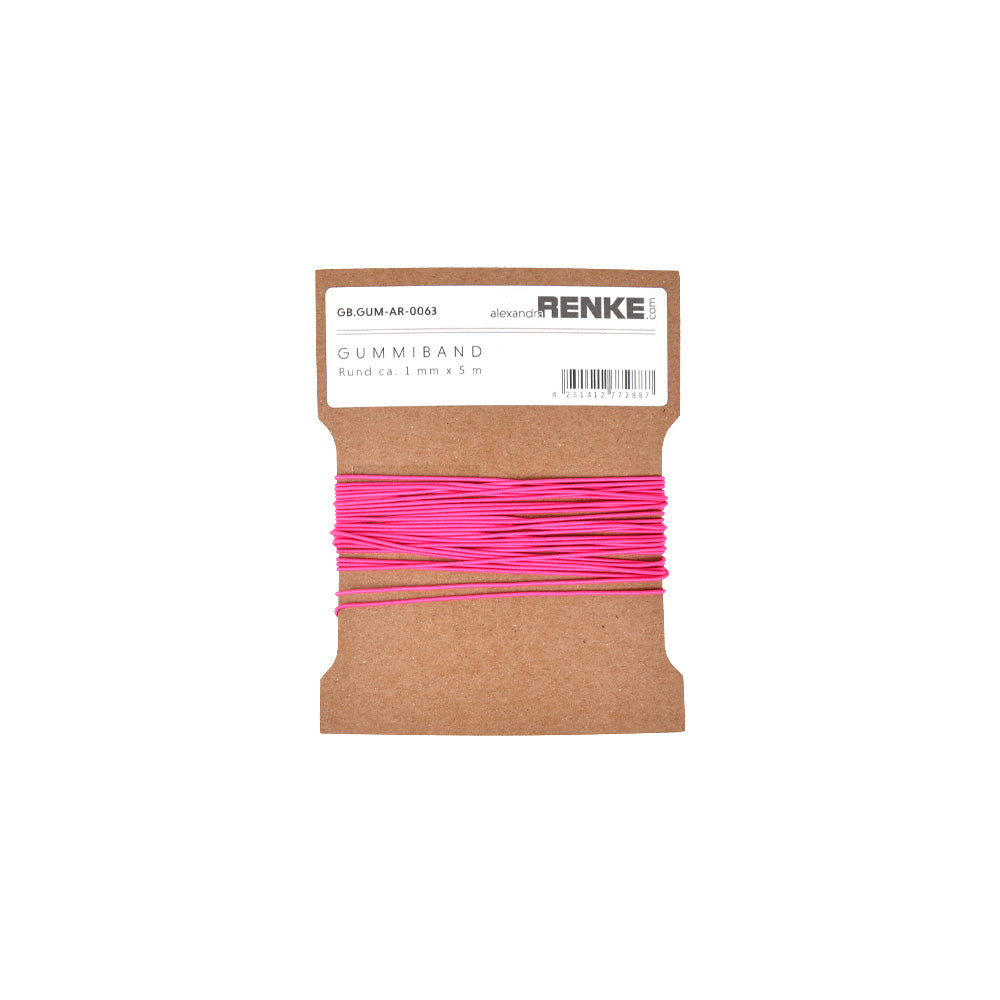 Rubber band round 1 mm 'Neon Pink'