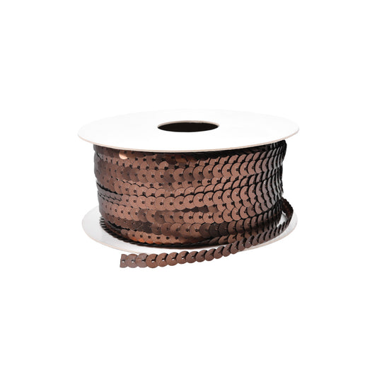 Decorative Ribbon Sequin Cord 'Brown'