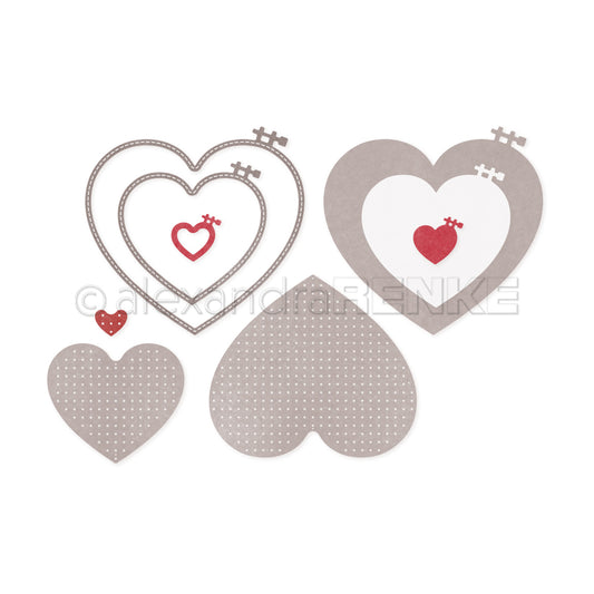 Die 'Hearts embroidery frame set'