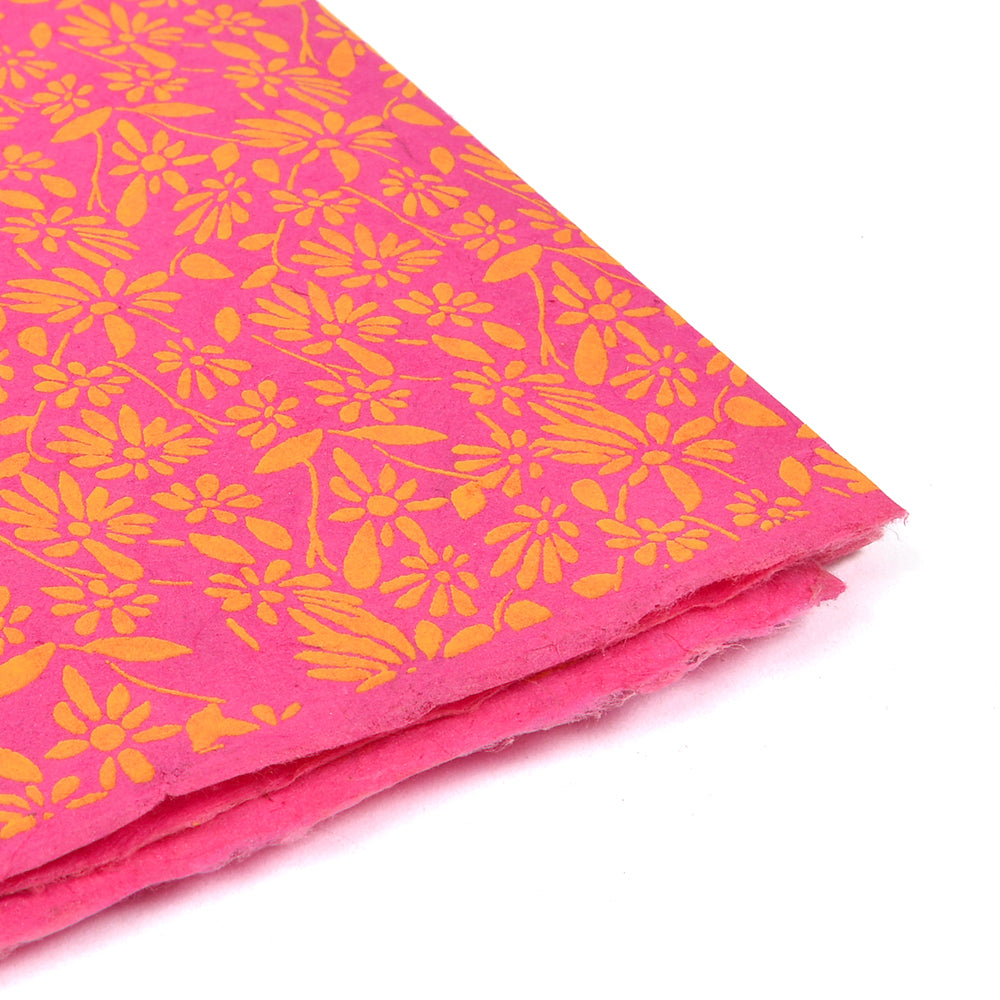 Nepal paper 'Flower field on pink'