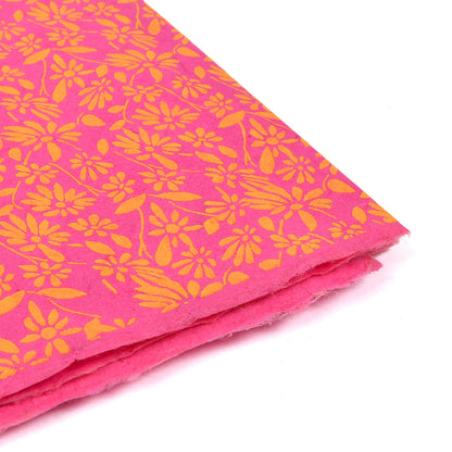 Nepal paper 'Flower field on pink'