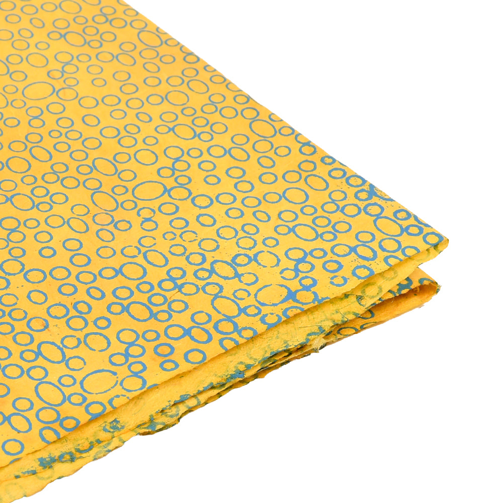 Nepal paper 'Circle pattern mustard yellow'