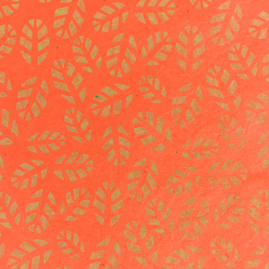 Nepal paper 'Leaf pattern orange'