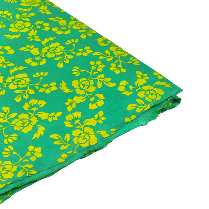 Nepal paper 'Flower pattern turquoise'