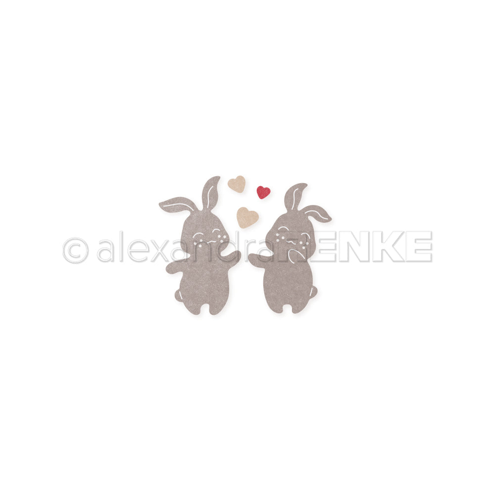 Die 'Two rabbits with hearts set'