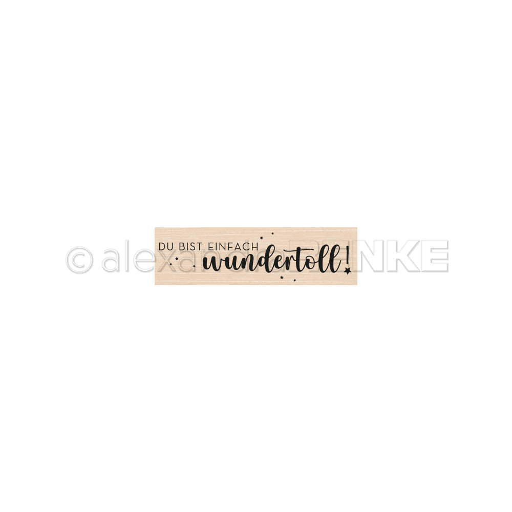 Wooden stamp 'Einfach Wundertoll'