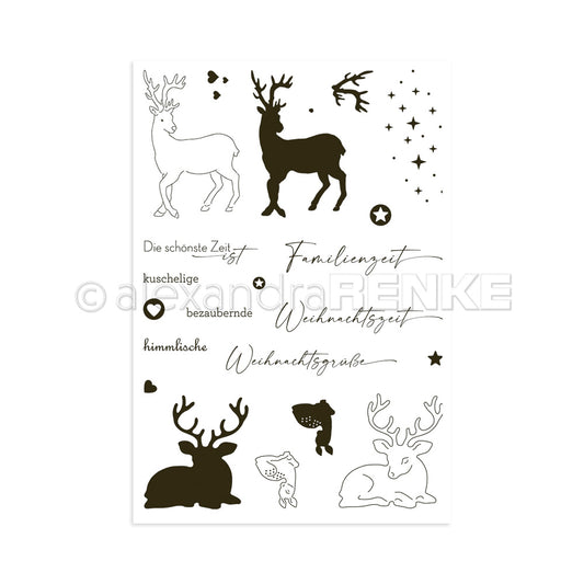 Clear Stamp 'Weihnachtszeit mit Rentier'