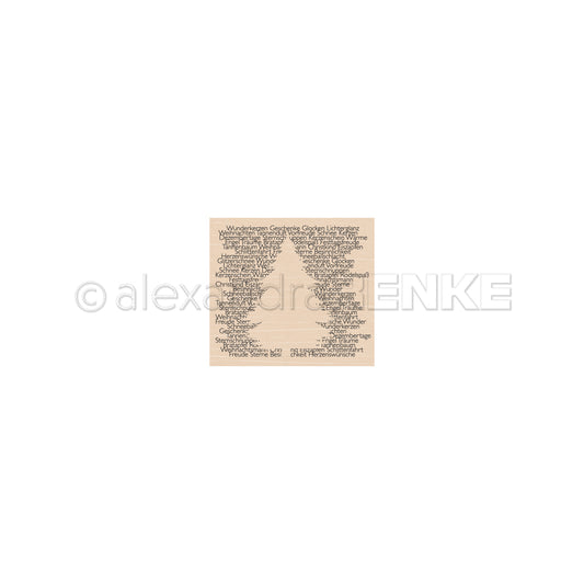 Wooden stamp 'Negative fir tree in lettering'