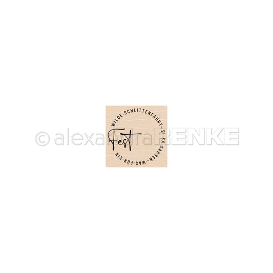 Wooden stamp 'Fest typo circle'